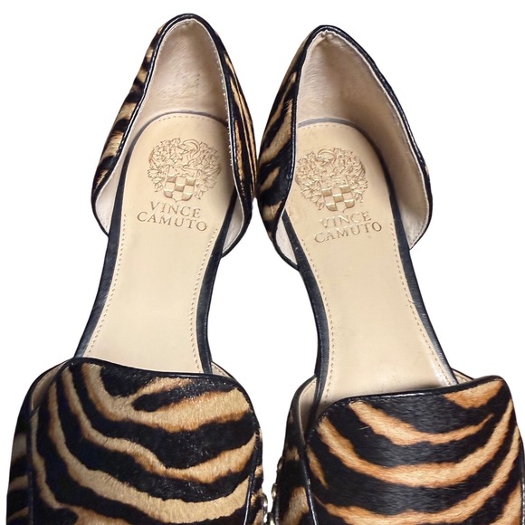 Vince Camuto Zebra Print Calf Hair VC-REDOLEN3 Flats Shoes Women Size 10M - Picture 2 of 5